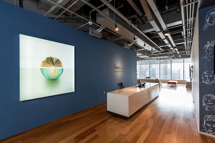 教育行業(yè)辦公室前臺(tái)裝修設(shè)計(jì)案例效果圖