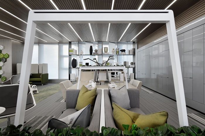 300平方辦公室裝修設(shè)計案例效果圖怎么分析?