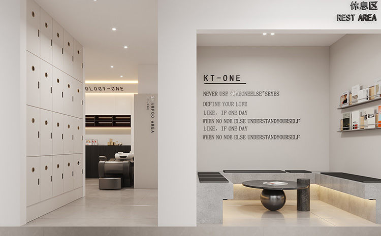 合肥裝修公司分享，100㎡美發(fā)店的時尚設計方案