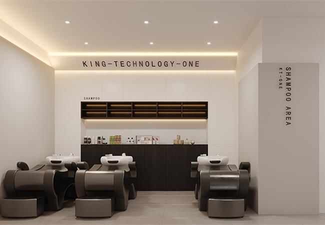 合肥裝修公司分享，100㎡美發(fā)店的時尚設(shè)計方案